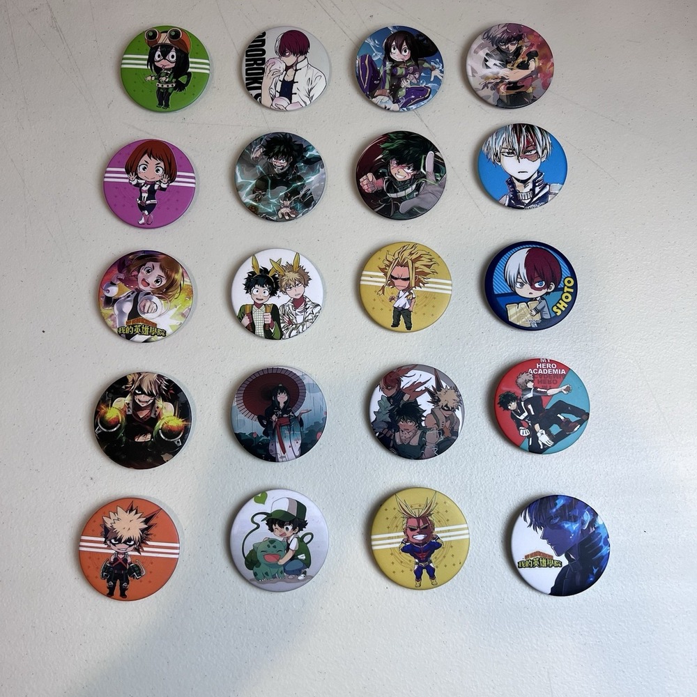 My Hero Academia Japanese Anime Pin Badge‎ Lot Of 20 Animation 2.25"